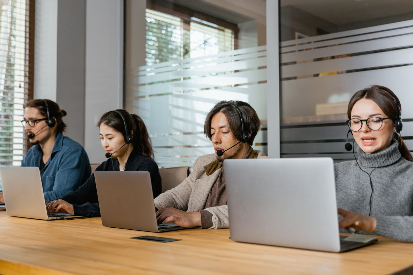 A wide view of a coordination team at their desks